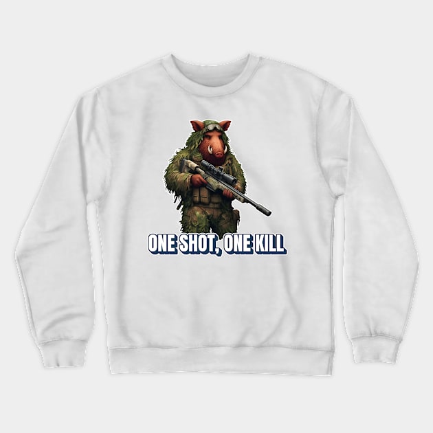 Sniper Wild Boar Crewneck Sweatshirt by Rawlifegraphic